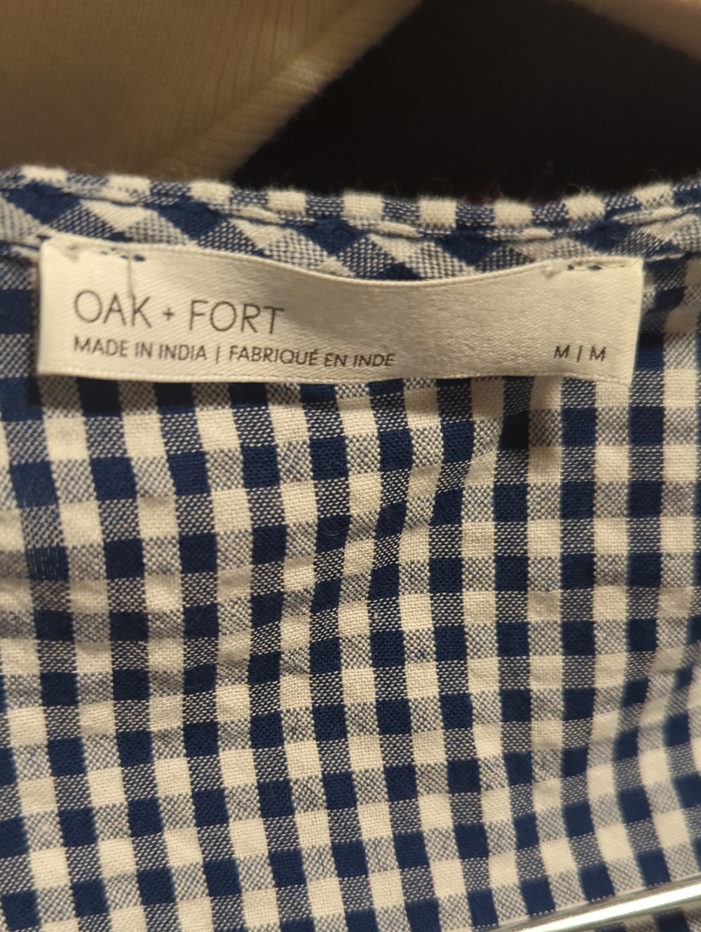 OAK + FORT GINGHAM SEERSUCKER WRAP DRESS - Picture 9 of 11